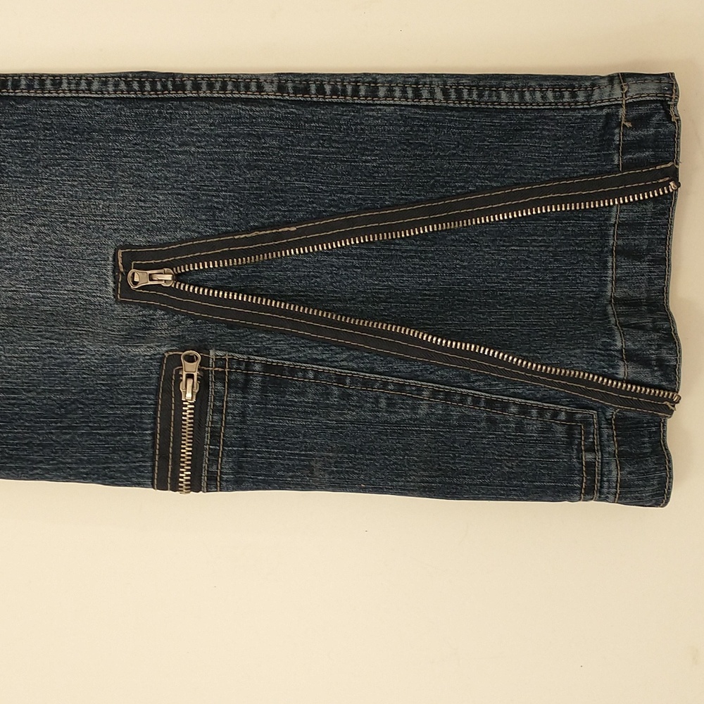 Vintage Denim Jumpsuit Sexy Rocawear 90s Stretch Jeans lots Zippers One Piece M - Picture 14 of 16